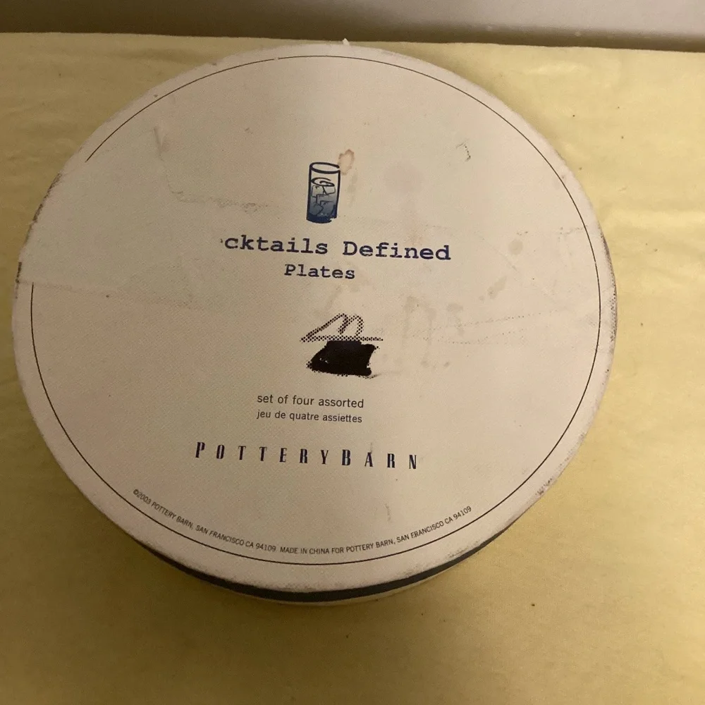 POTTERY BARN COCKTAIL DEFINED PLATES